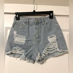 SHEIN Light Wash Jean Shorts